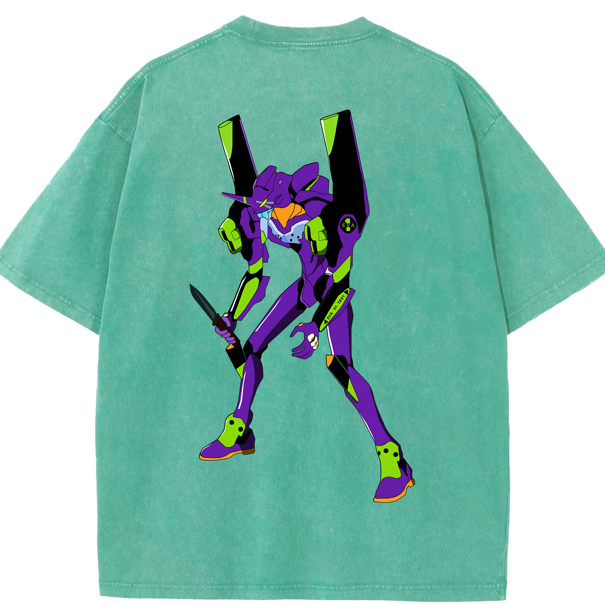 （画像用） EVA 新世紀エヴァンゲリオン 綿100% ヴィンテージ風 半袖Tシャツ（背面プリント）